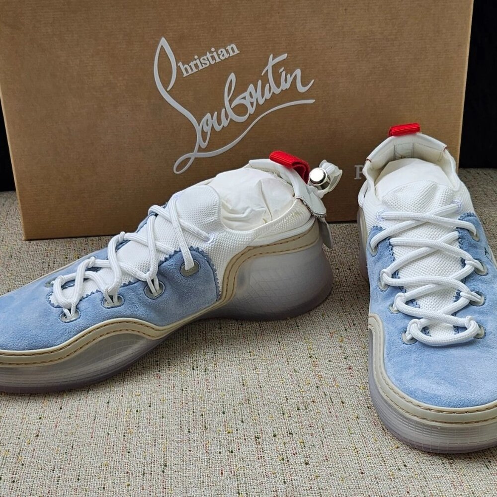 Christian Louboutin Men Shoes Sneaker Arpoador Flat Zinc/Bianco Italy Size 41 - Picture 4 of 14